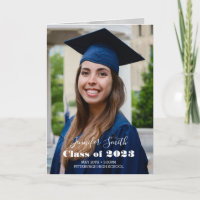 Folded Photo Graduation Invitation with Poem