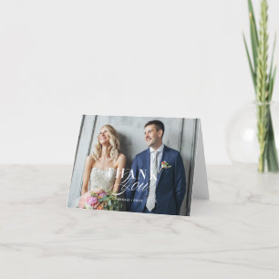 Folded Photo Wedding Thank You Note Card