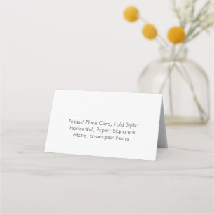 Folded Place Card, Fold Style: Horizontal Card