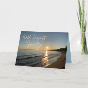 Folded Sympathy Sunset Beach Card
