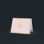 FOLDED THANK YOU bat mitzvah gold star blush pink Card<br><div class="desc">[ NOTE - THE GOLD EFFECT IS A PRINTED PICTURE ] A modern, simple design for a THANK YOU CARD Setup as a template it is simple for you to add your own details, or hit the customise button and you can add or change text, fonts, sizes etc TIP ::...</div>