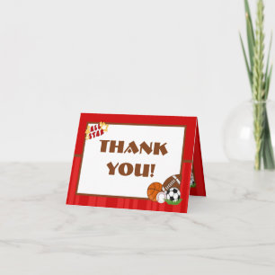 Folded Thank you Card All-Star Red
