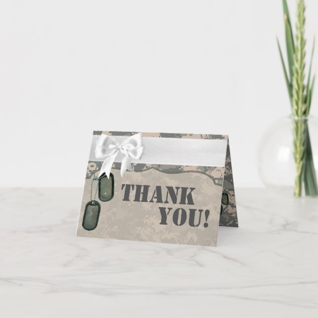 Folded Thank You Card ARMY ACU Uniform Camo Camouf (Front)