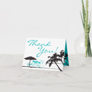 Folded Thank You Card Beach Breeze Ocean Water
