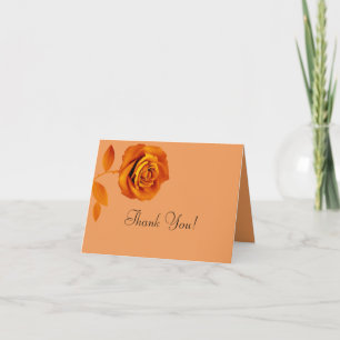 Folded Thank You Card Burnt Orange Rose