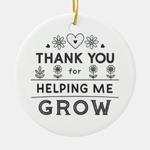 Folded Thank You Card Ceramic Tree Decoration