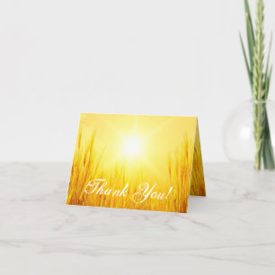 Folded Thank You Card Country Hay Sunset