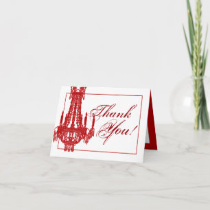 Folded Thank You Card Crystal Chandelier Glitz Gla
