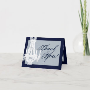 Folded Thank You Card Crystal Chandelier Glitz Gla