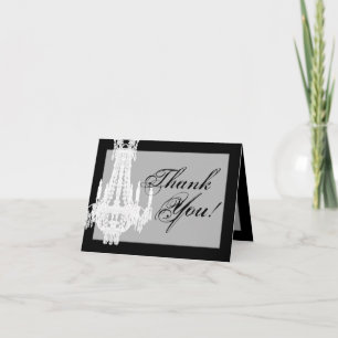 Folded Thank You Card Crystal Chandelier Glitz Gla