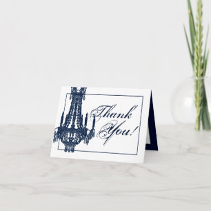 Folded Thank You Card Crystal Chandelier Glitz Gla