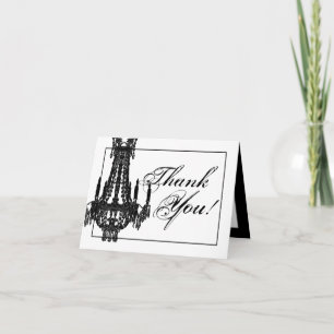 Folded Thank You Card Crystal Chandelier Glitz Gla