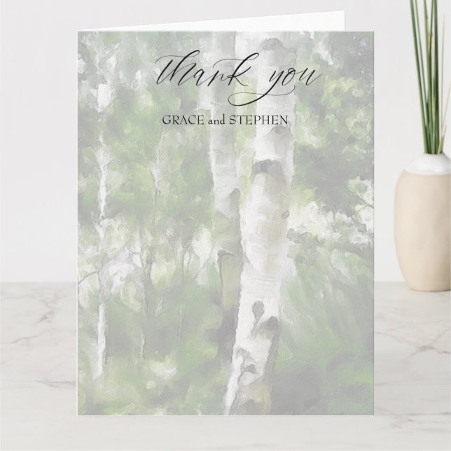 Folded Thank You Card Custom Aspen Tree (Front)
