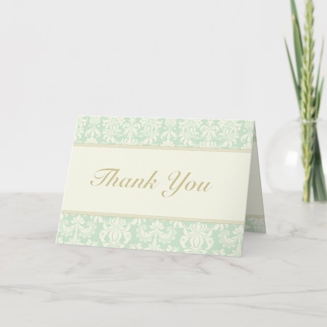 Folded Thank You Card Damask Paris (Front)
