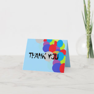 Folded Thank you Card  design's of balloons