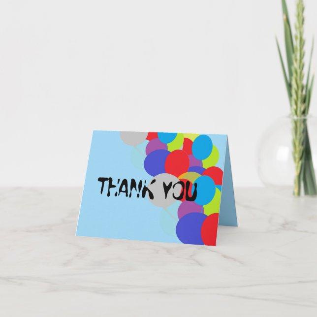 Folded Thank you Card  design's of balloons (Front)