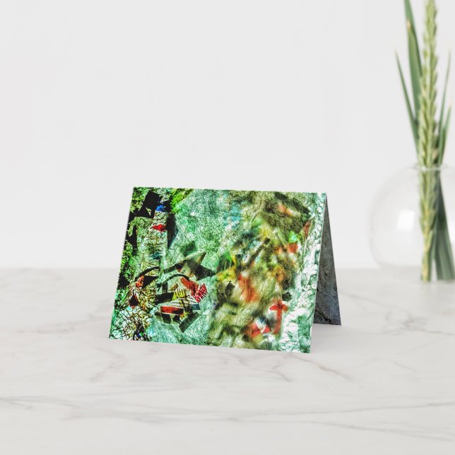 Folded Thank You Card double white abstract (Front)