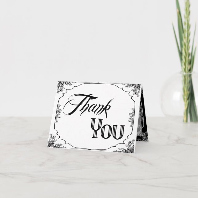 Folded Thank You Card Eat Drink Be Married White (Front)