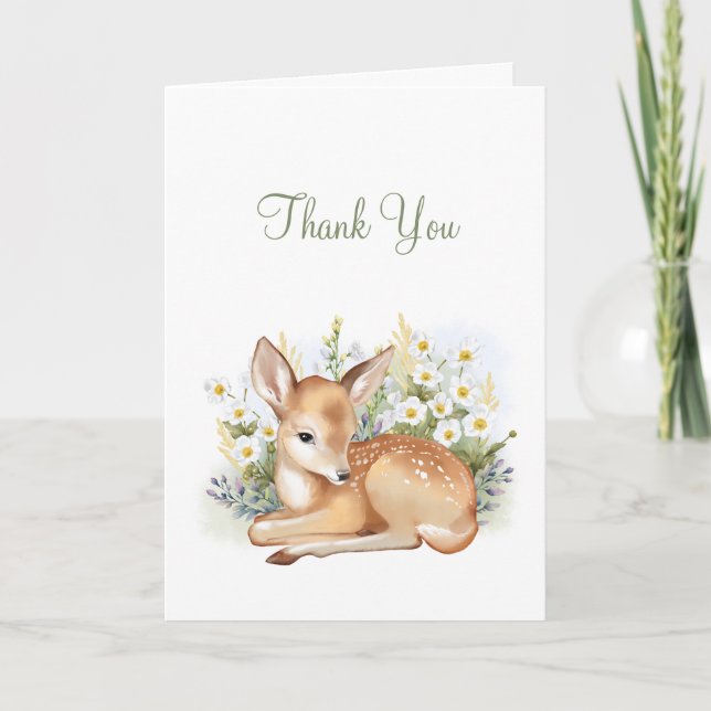 Folded Thank You Card for baby shower. (Front)