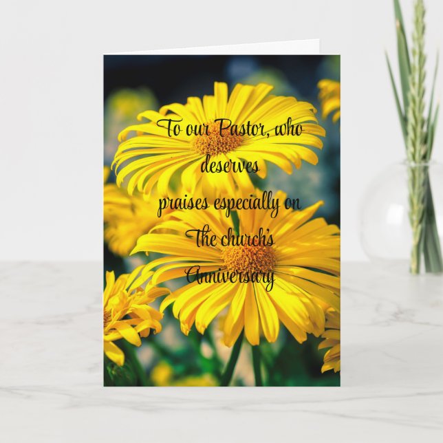 Folded Thank You Card For Pastor's Anniversary (Front)