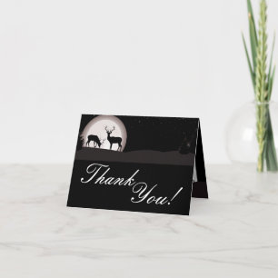 Folded Thank You Card Hunters Moon Deer Buck Doe