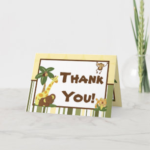 Folded Thank You Card Jungle Babies