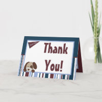 Folded Thank You Card Lil League Puppy Dog
