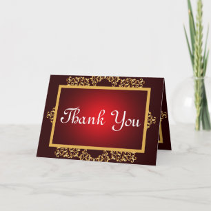Folded Thank You Card Lord Ganesha/Hindu Red Spiri