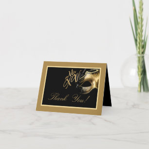 Folded Thank you Card Mis XV Gold Black