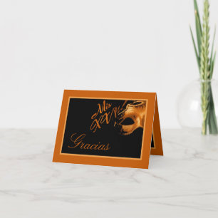 Folded Thank you Card Mis XV Orange Black