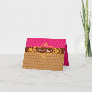 Folded Thank You Card Moroccan Polka Dots