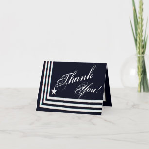 Folded Thank You Card Navy Summer Dress Blues