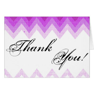 Folded Thank You Card Ombre Purple Chevron