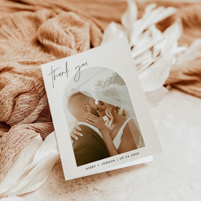 Folded Thank You Card, Photo Wedding Thank You (Creator Uploaded)