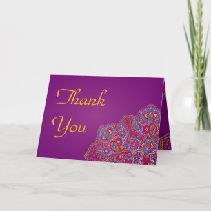 Folded Thank You Card Purple Palace India