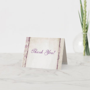 Folded Thank You Card Purple Spring Floral