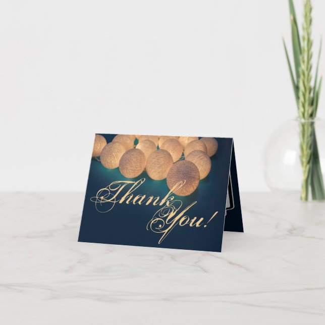 Folded Thank You Card String Lights Night Lantern (Front)