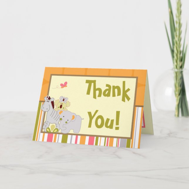 Folded Thank You Card Tropical Punch (Front)