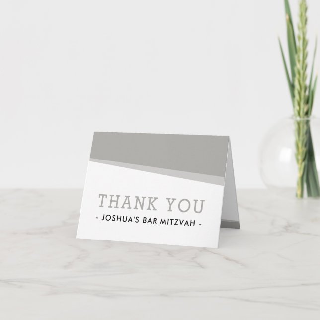 FOLDED THANK YOU simple modern angles cool grey (Front)