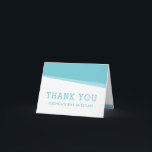 FOLDED THANK YOU simple modern turquoise blue Card<br><div class="desc">by kat massard >>> www.simplysweetpaperie.com <<< A modern, simple design for a THANK YOU CARD Setup as a template it is simple for you to add your own details, or hit the customise button and you can add or change text, fonts, sizes etc TIP :: 1. To resize / reposition...</div>