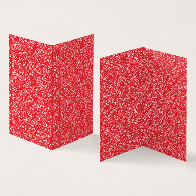 Folded Vertical Book | Red Abstract Pattern (Inside and Outside)
