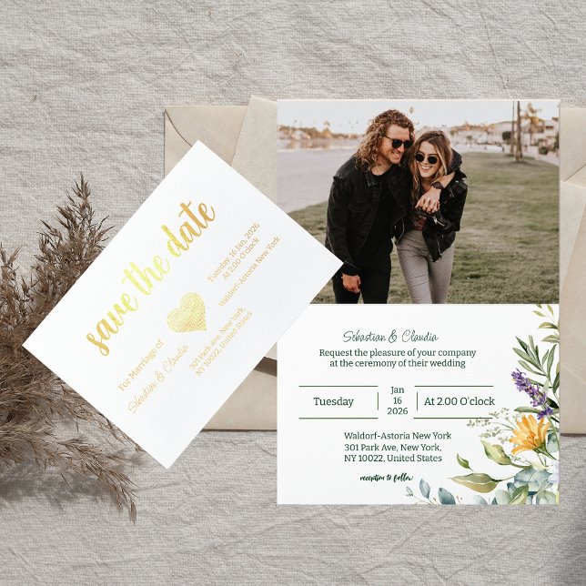 Folded Wedding Save The Date template  (Creator Uploaded)