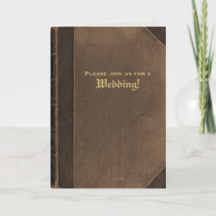 Folding Brown Vintage Book Wedding Invitation
