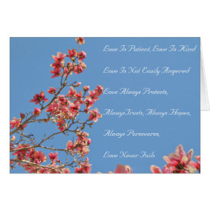 Folding Card, Tulip Magnolia Tree with Love Verse