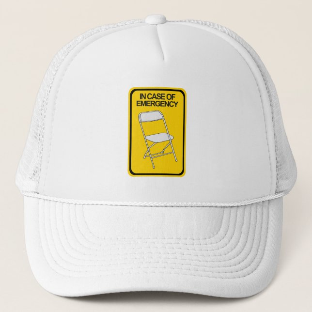Folding Chair In case of Emergency Trucker Hat (Front)