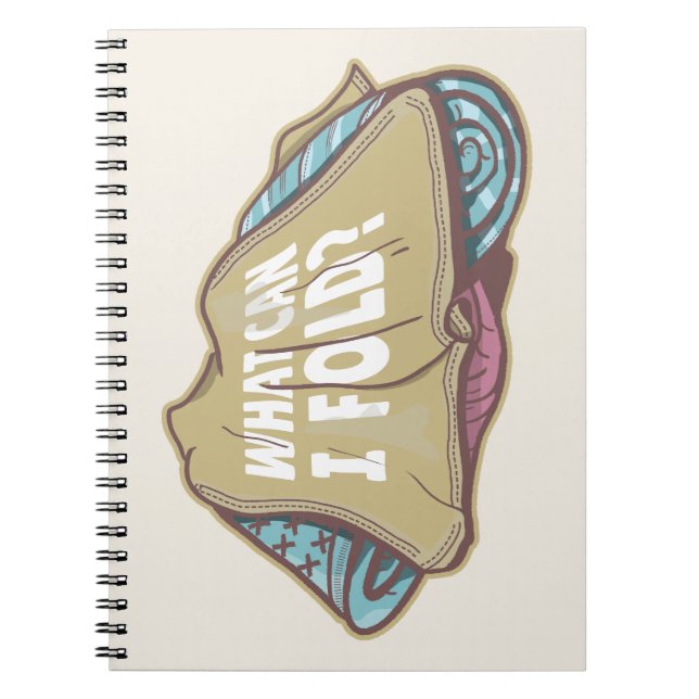 Folding clothes, laundry day notebook (Front)