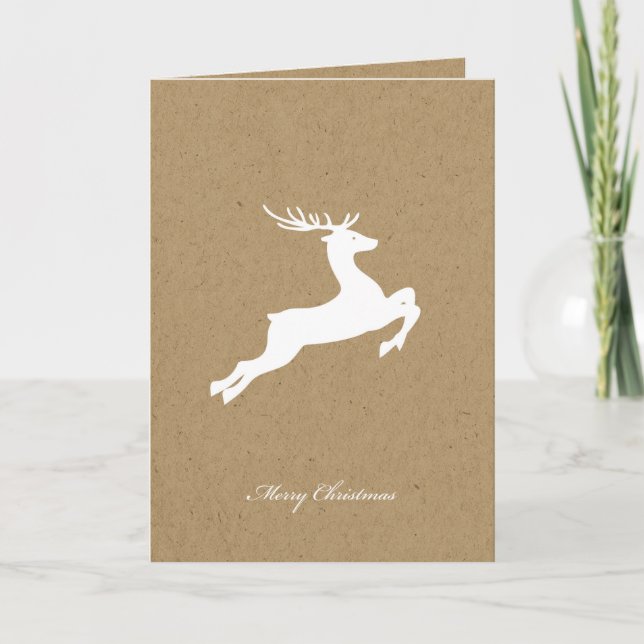 Folding Deer Photo Christmas Card (Front)