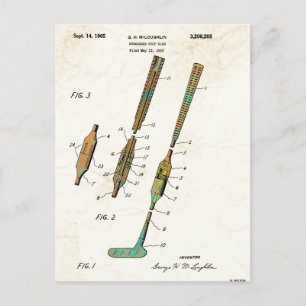 FOLDING GOLF CLUB PATENT - Postcards