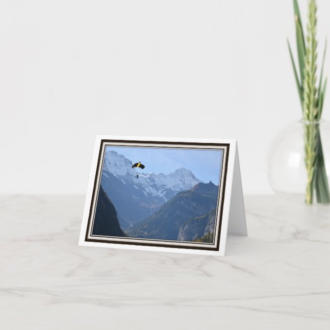 Folding Greeting Card – Parasailing in Switzerland (Front)