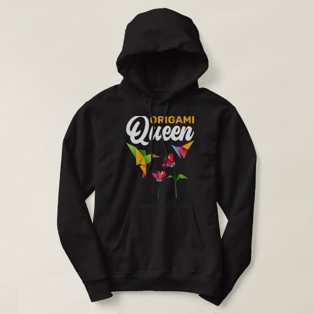 Folding Paper Origami Queen Hoodie (Design Front)